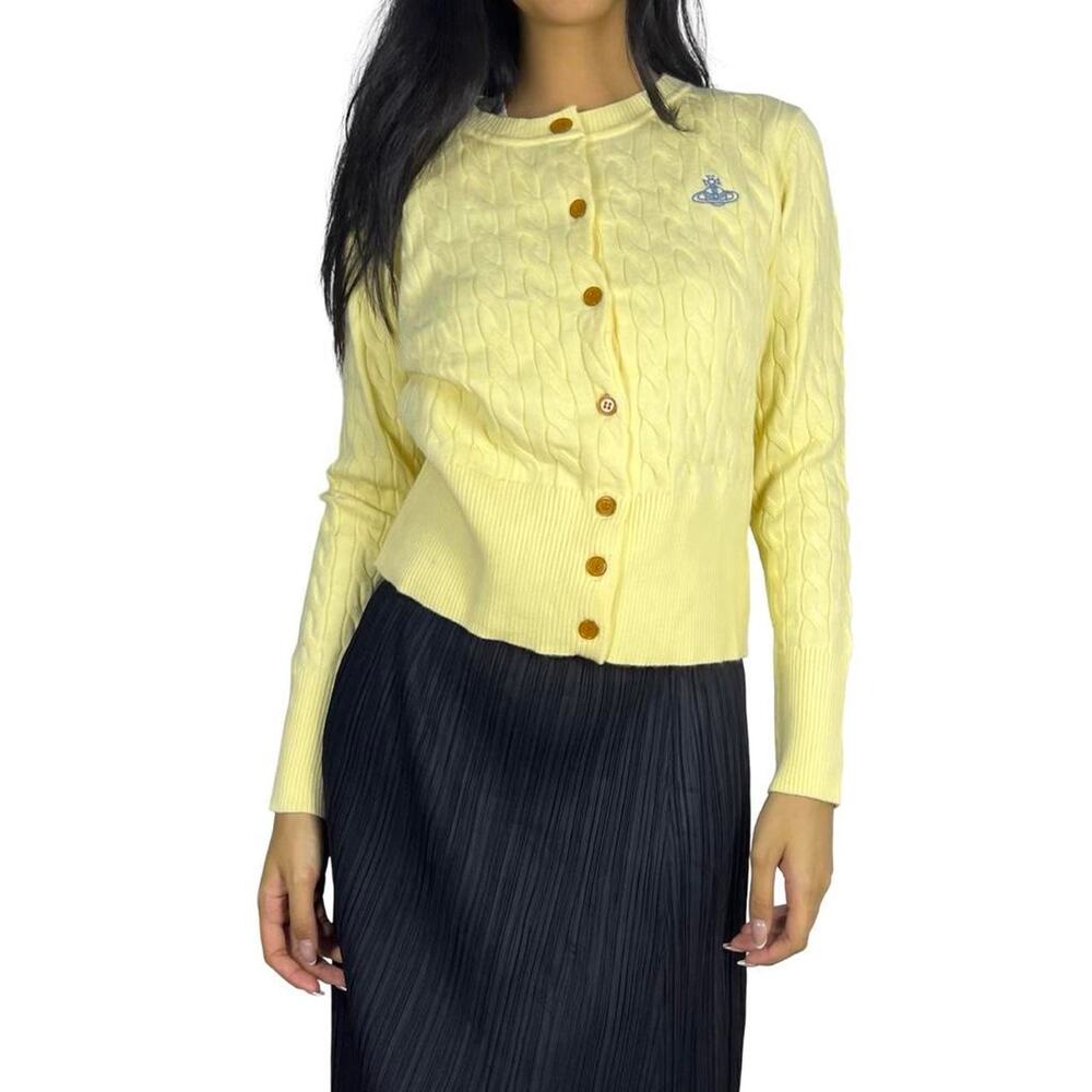 Vivienne Westwood Red Label Yellow Knit Cable Cardigan